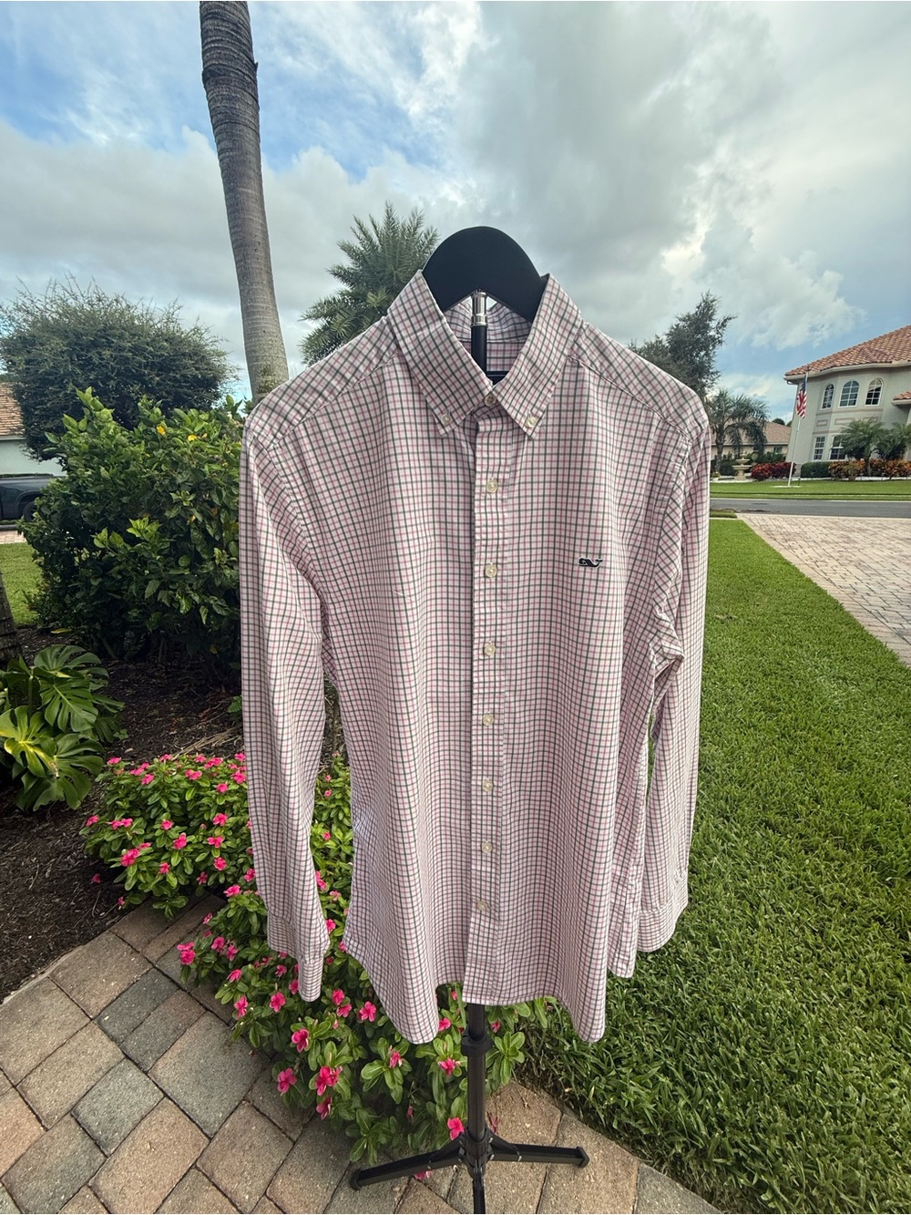Vineyard Vines Pink & White Check Button-Down Shirt